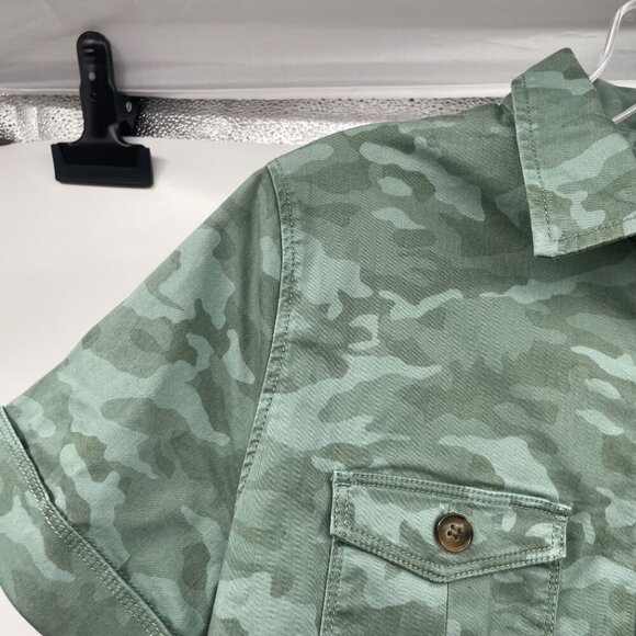 Vineyard Vines Womens Camouflage Shirt Dress Short Sleeve Green Size 6 New - Picture 5 of 9